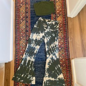 Hara the label Ami Bandeau in small olive and Frankie flares medium in olive